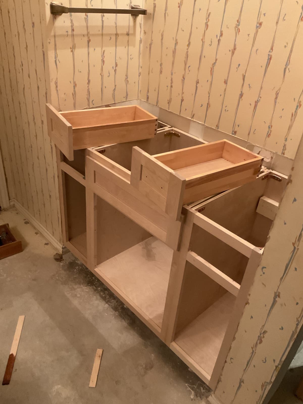 Cabinet installation in progress