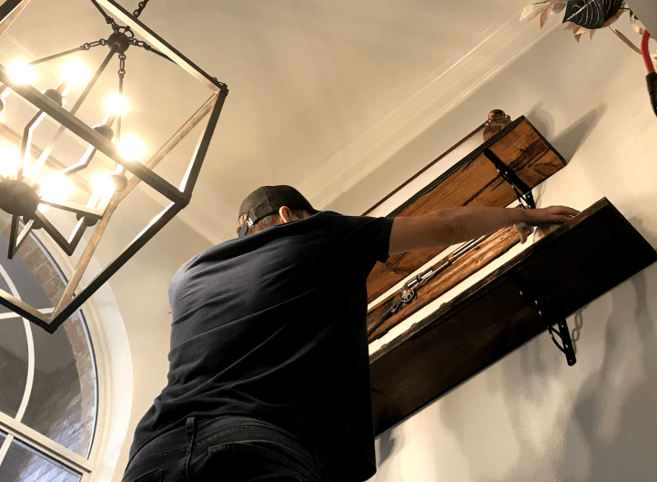 Professional handyman working on home repairs